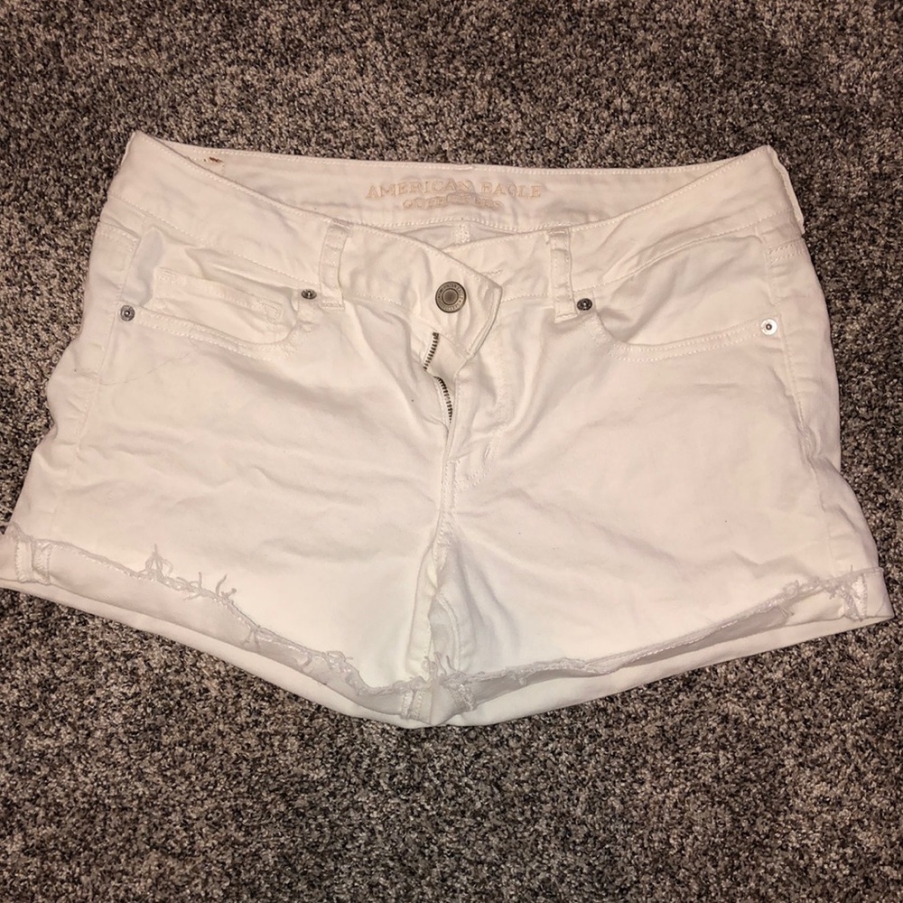 White denim shorts